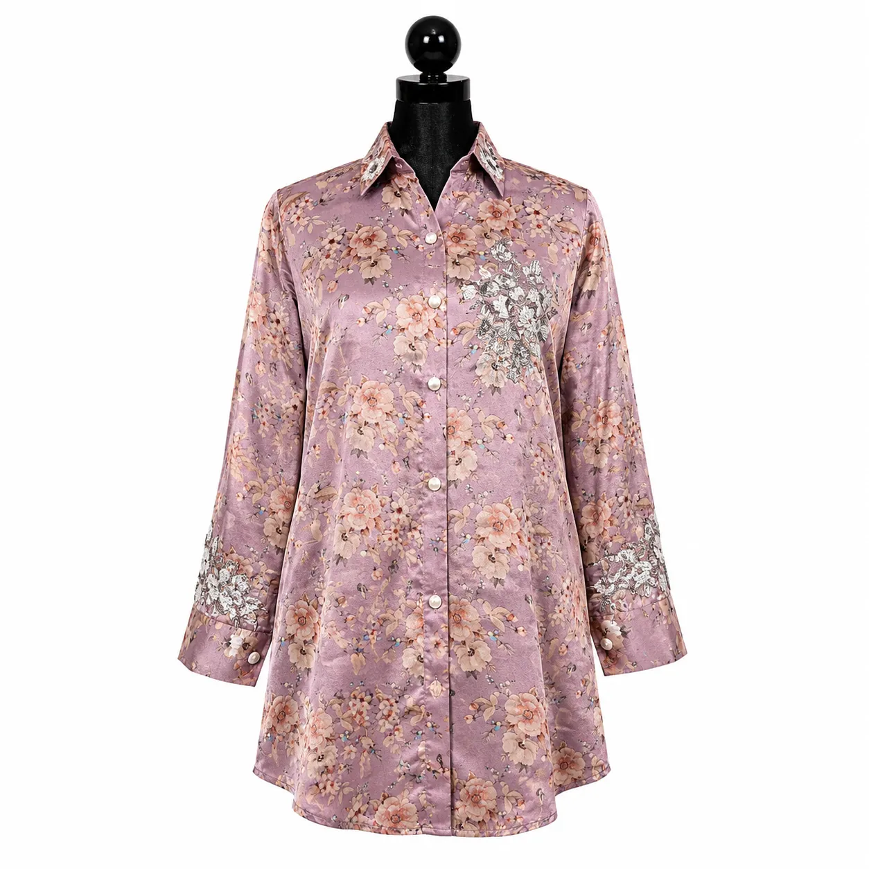 Blush Floral Satin Shirt